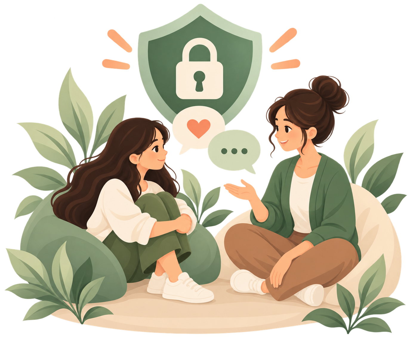 Illustration representing a safe, private, confidential dialogue