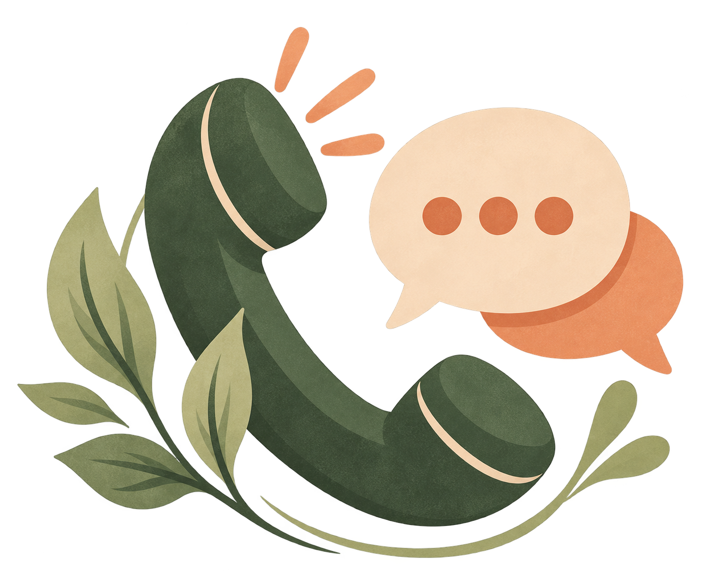 Illustration representing an initial supportive conversation between a practitioner and a visitor
