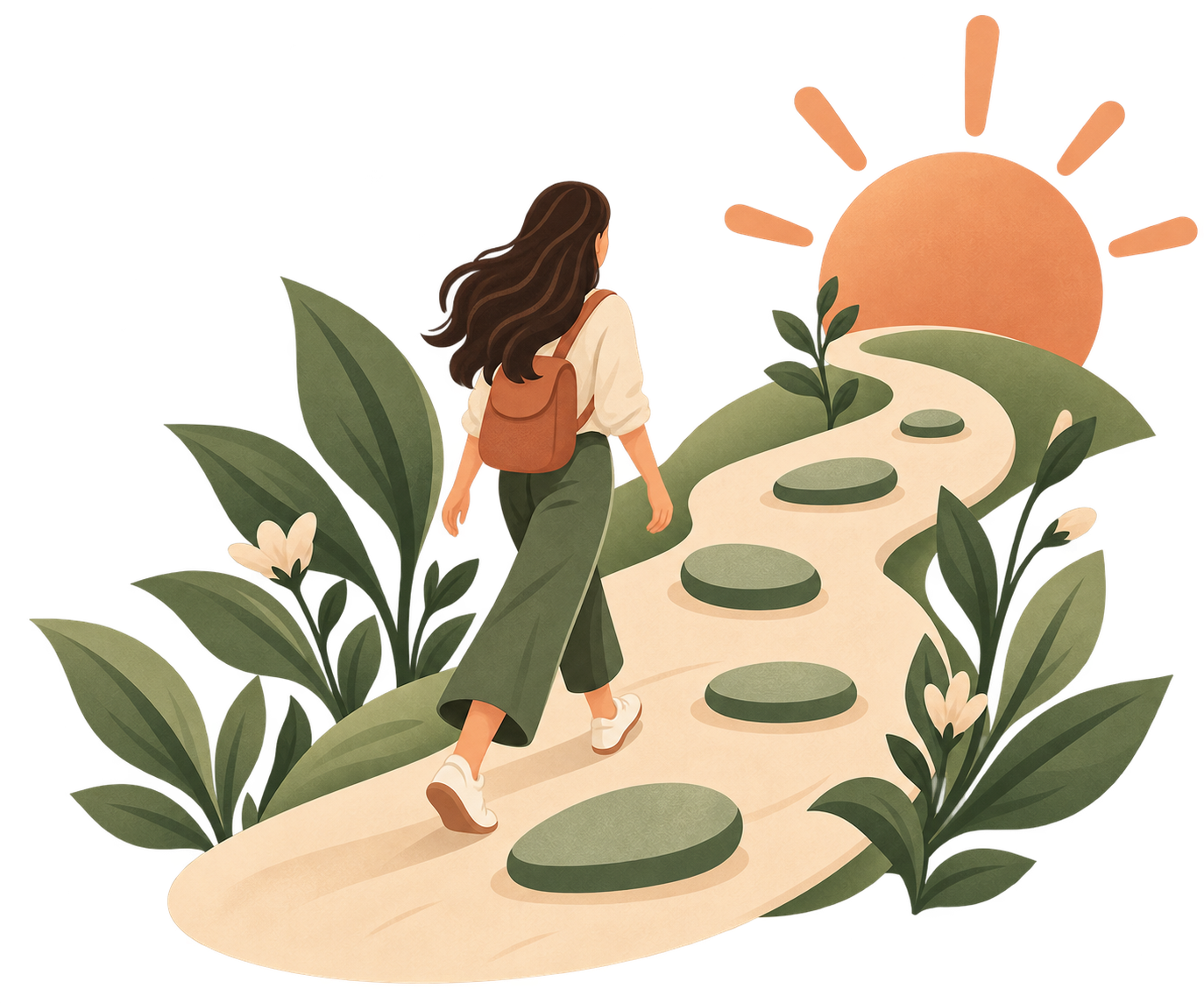 Illustration representing gradual personal growth and reflection