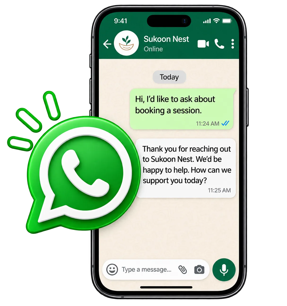 Reach out on WhatsApp — conversation on the WhatsApp app